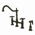 thumbnail image 1 of Kingston Brass KS1275AXBS Heritage Bridge Kitchen Faucet with Brass Sprayer, Oil Rubbed Bronze, 1 of 2