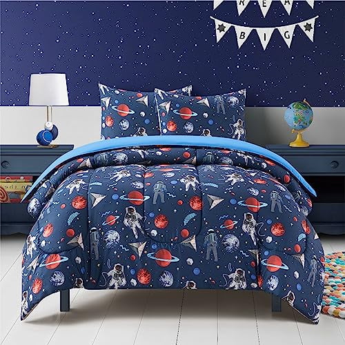 Heritage Kids Easy Wash Ultra Soft and Cozy Microfiber Printed Comforter Set with Comforter and 2 Shams - Retro Floral - Full