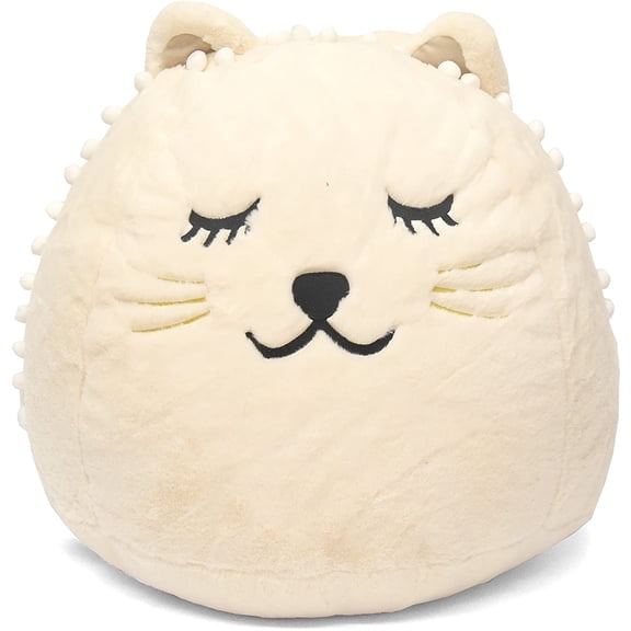 Heritage Kids Kitty Figural Bean Bag, off-White Polyester