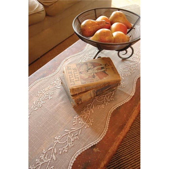 Heritage Lace  14 x 72 in. Sheer Divine Table Runner, Ecru