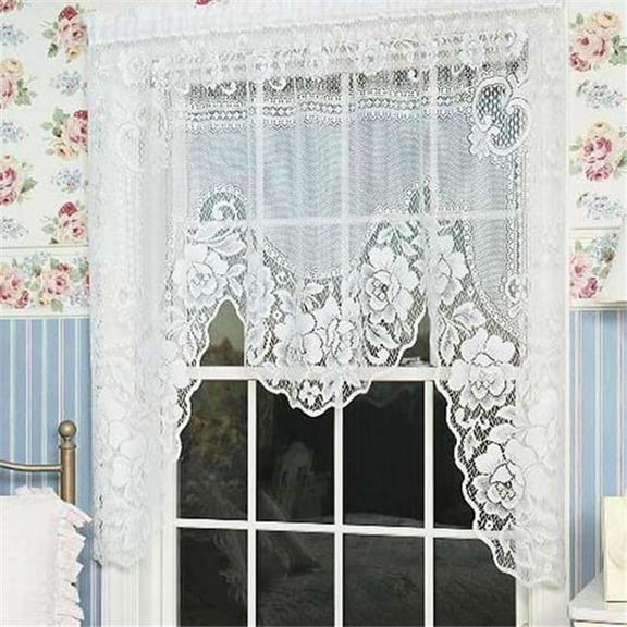 Heritage Lace 2860E-S Victorian Rose Swag - Ecru
