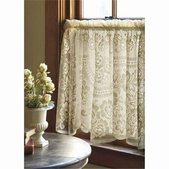 Heritage Lace 2860W-6030 60 x 30 in. Victorian Rose Tier - White