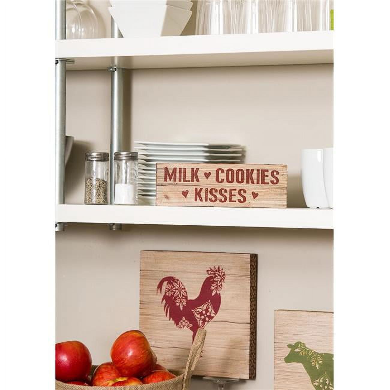 Rustic Barn Red and Taupe Wood Farmhouse Wall Sign