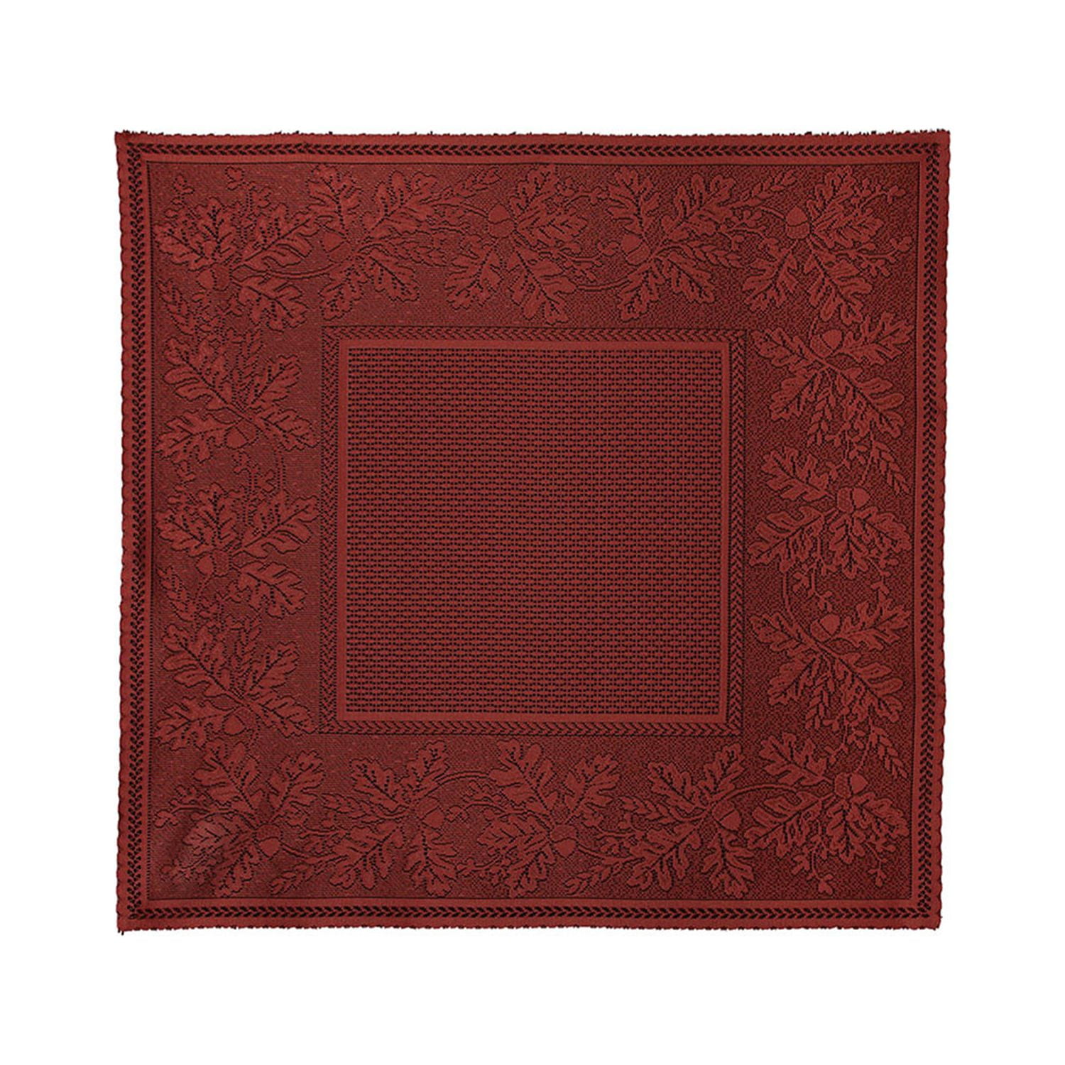 Dark Paprika Lace Oak Leaf Square Table Topper