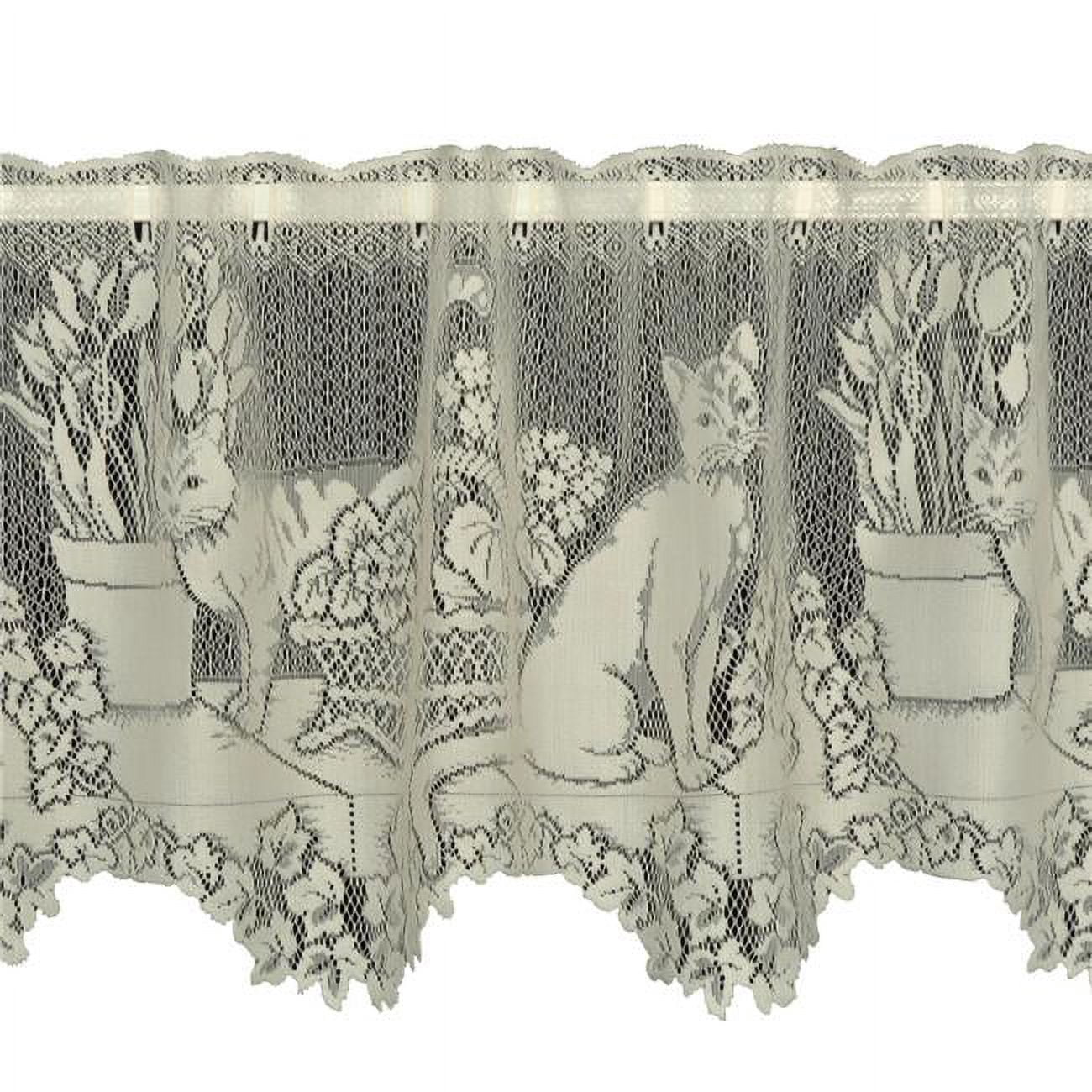 Heritage Lace 6160E-6016 Cats Meow Valance, Ecru - 60 x 16 in