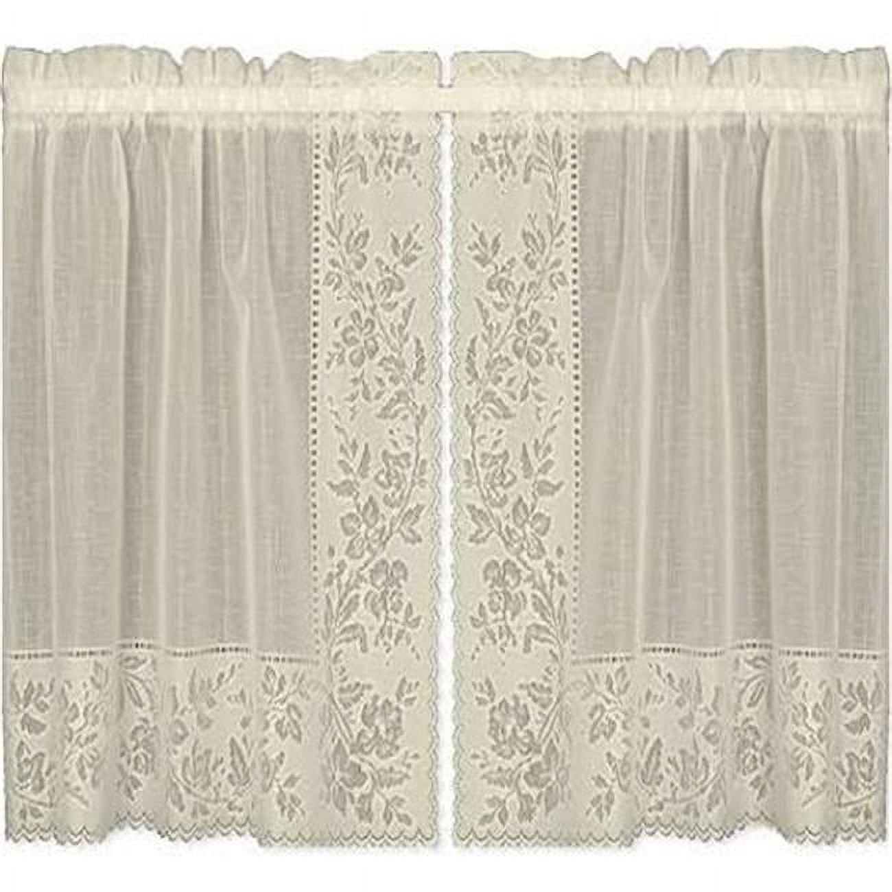 Heritage Lace 6280W-6030PR Sonata 60 x 30 in. Tier Pair - White