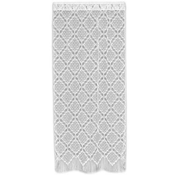 Heritage Lace 6415W-4863 48 x 63 in. Diamond Fringe Panel, White
