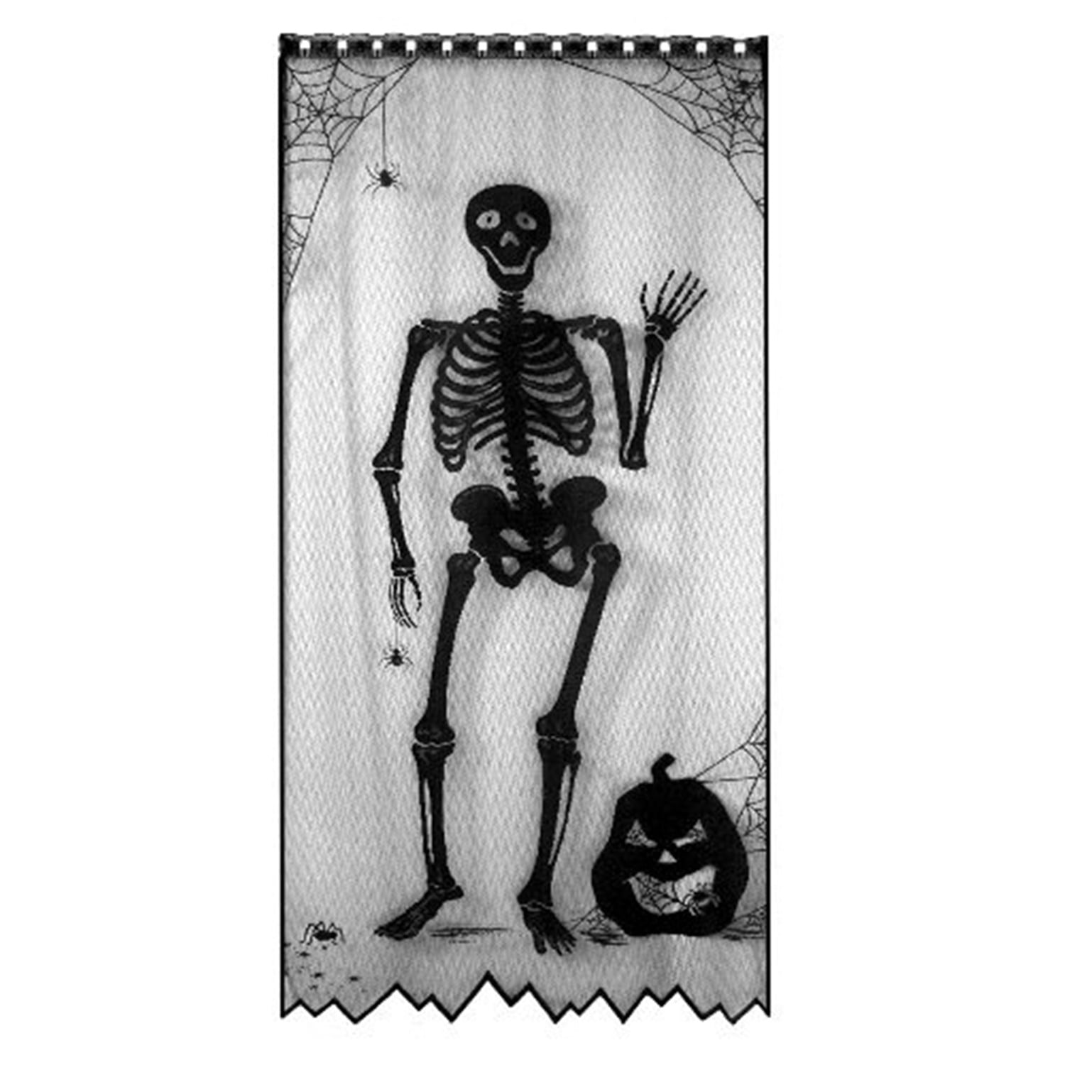 Black Sheer Lace Detail Rod Pocket Window Panel
