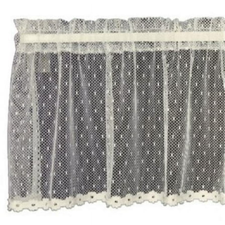 Heritage Lace 8610E-6024 Point D Esprit Window Tier, Ecru - 60 x 24 in.