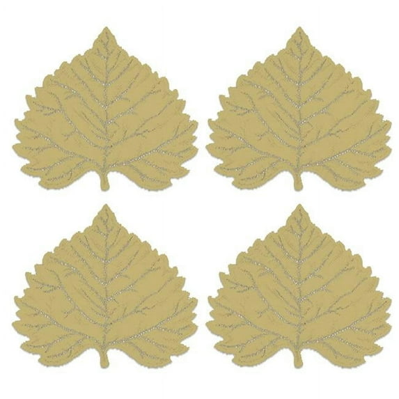 Heritage Lace AP-1416G-S 14 x 16 in. Leaf Aspen Placemats, Goldenrod - Set of 4