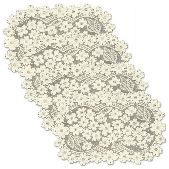 Heritage Lace DW-1419E-S 14 x 19 in. Dogwood Placemat - Ecru - Set of 4