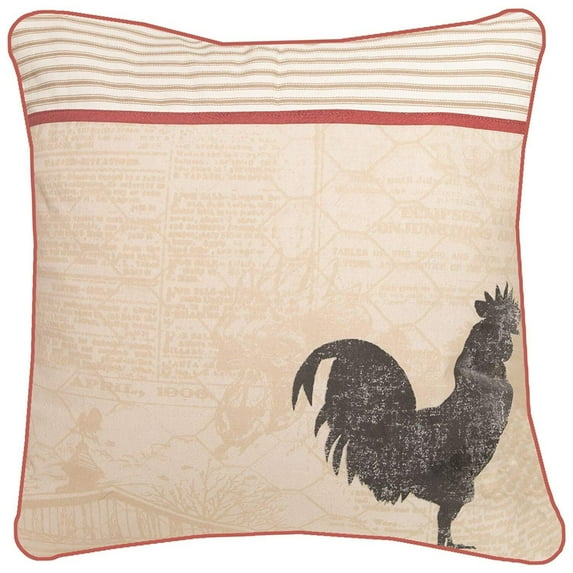 heritage lace fh014-pc 18 x 18 in. farmhouse rooster pillow cover