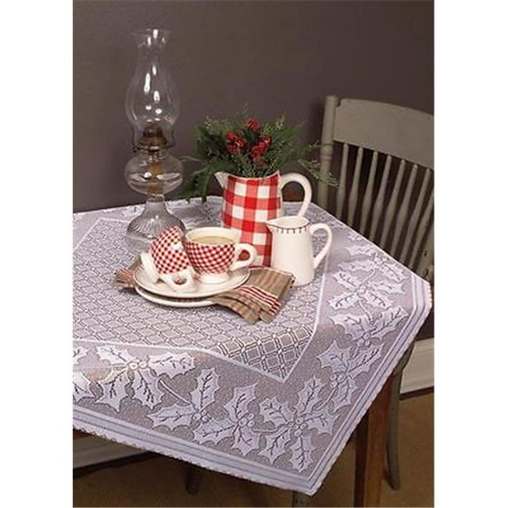 Heritage Lace HV-3636W 36 x 36 in. Holly Vine Table Topper