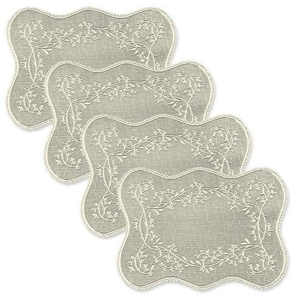 Heritage Lace Sheer Divine Placemat - Ecru - Set of 4