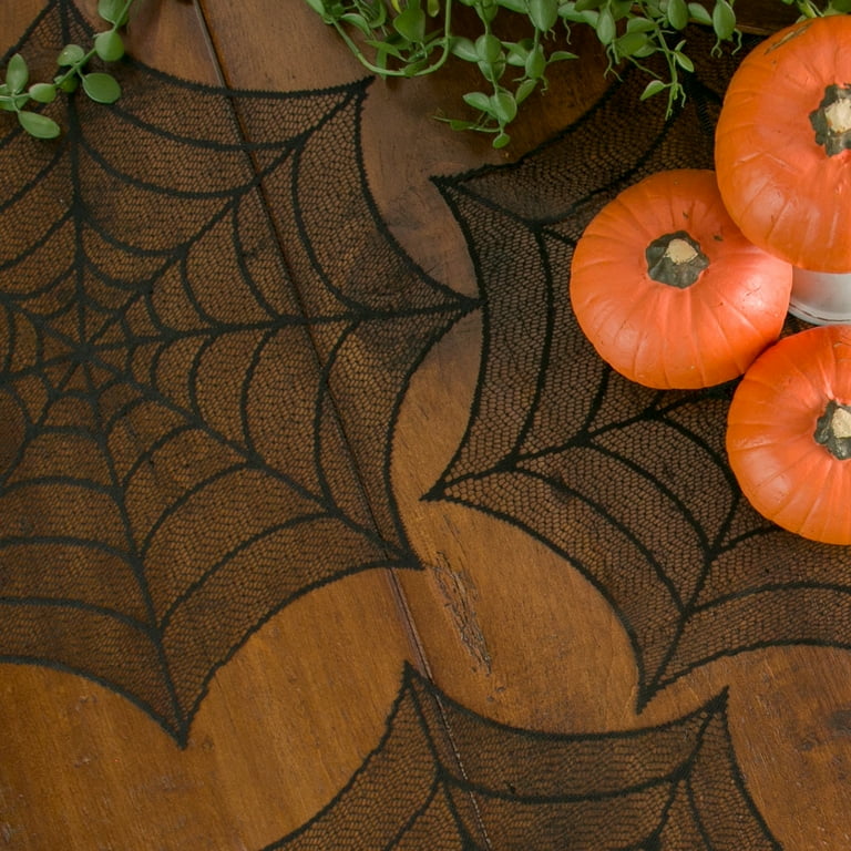 Spider Web 20 in. Black Round Doily (Set of 4) Spider Web 20 in. Black Round Doily (Set of 4)