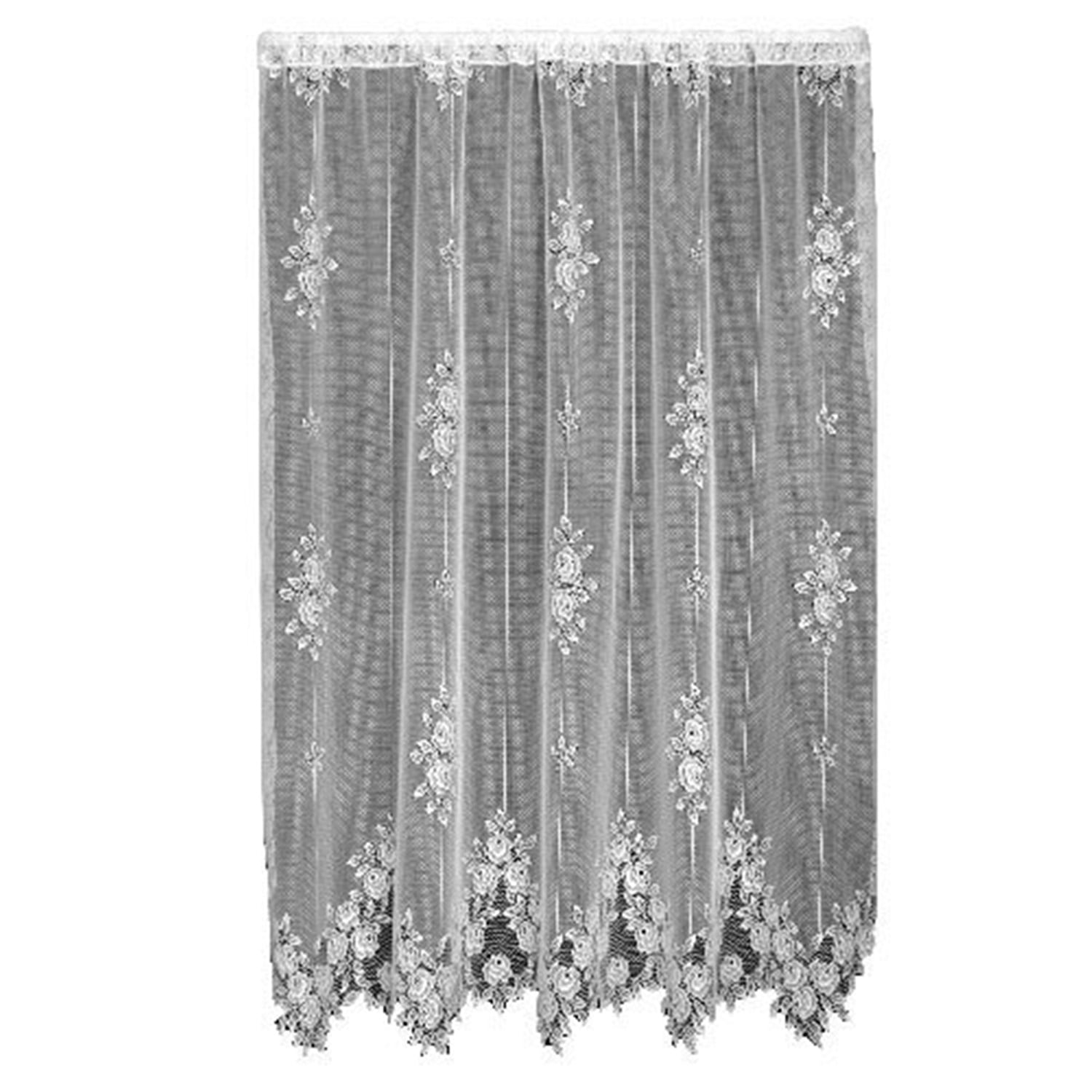 Ecru Faux Silk Sheer Lace Window Panel 60" x 84"