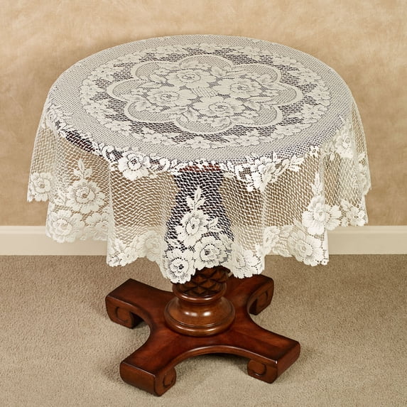 Heritage Lace VR-4500E 43 in. Victorian Rose Round Tipper - Ecru