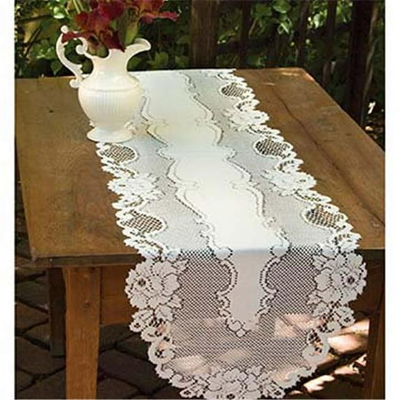 Heritage Lace VT-1462E 14 x 62 in. Vintage Rose Runner, Ecru