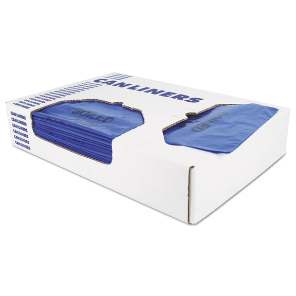 Heritage 1.3 mil Color-coded Can Liner - 30 gal Capacity - 30" Width x 43" Length - 1.30 mil (33 Micron) Thickness - Low Density - Blue - 200/CartonCan - Commercial, Healthcare