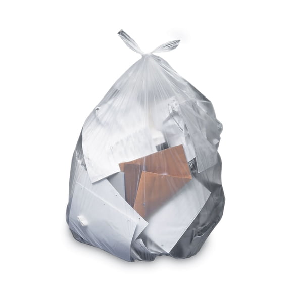 Heritage Linear Low-Density Trash Bags, 55-60 gal, 2 mil, 36 x 58, Clear, 100/Carton -HERH7258QC