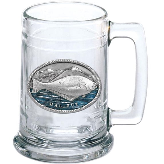 Heritage Metalworks ST4269EB 15 oz Halibut Glass Stein, Blue