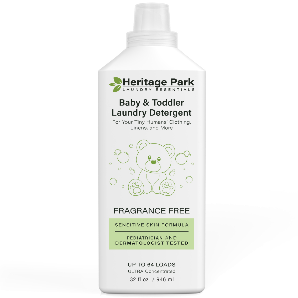 Heritage Park Baby and Toddler Fragrance Free, Hypoallergenic Laundry