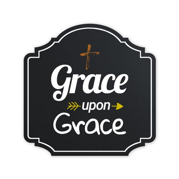Heritage Plus Grace Upon Grace Wall or Door Sign | Religious Home Decor - Large
