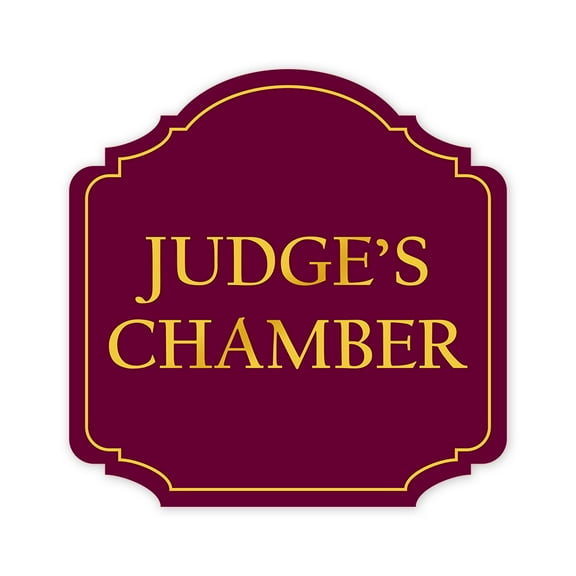 Heritage Plus Judge's Chamber Wall or Door Sign | Courtroom Signage - Small