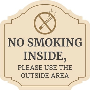 Heritage Plus No Smoking Inside, Please Use The Outside Area Wall or Door Sign | Warning Decor - Small