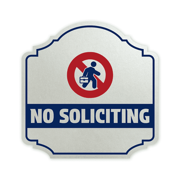 Heritage Plus No Soliciting Wall or Door Sign | Home Privacy and Business Signage | Stylish Design - Small