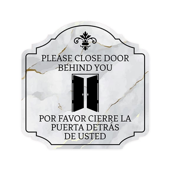 Heritage Plus Please Close Door Behind You Por Favor Cierre La Puerta Detrás de Usted Wall or Door Sign | Bilingual Signage - Small