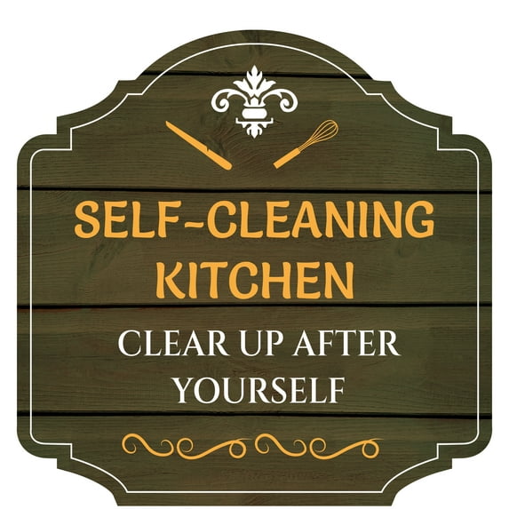 Heritage Plus Self-Cleaning Kitchen Clear Up After Yourself Wall or Door Sign | Home Decor - Large