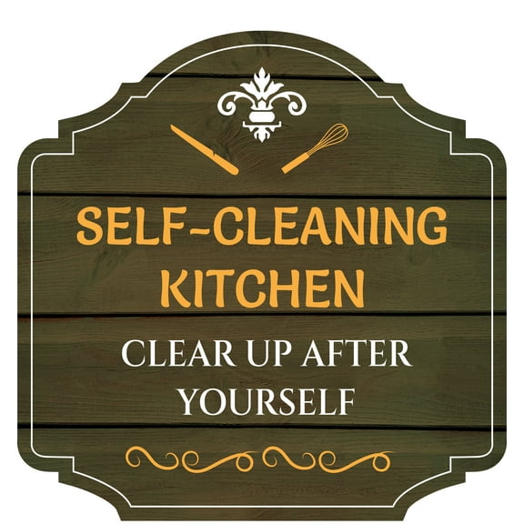 Heritage Plus Self-Cleaning Kitchen Clear Up After Yourself Wall or Door Sign | Home Decor - Small