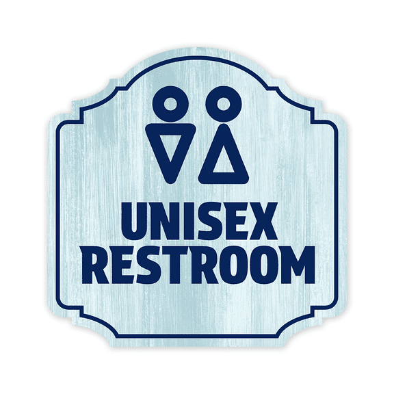 Heritage Plus Unisex Restroom Wall or Door Sign | Gender Neutral Bathroom Sign for Business | Stylish Design - Medium