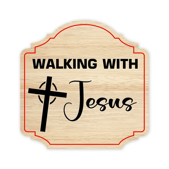 Heritage Plus Walking With Jesus Wall or Door Sign | Home & Office Decor - Medium
