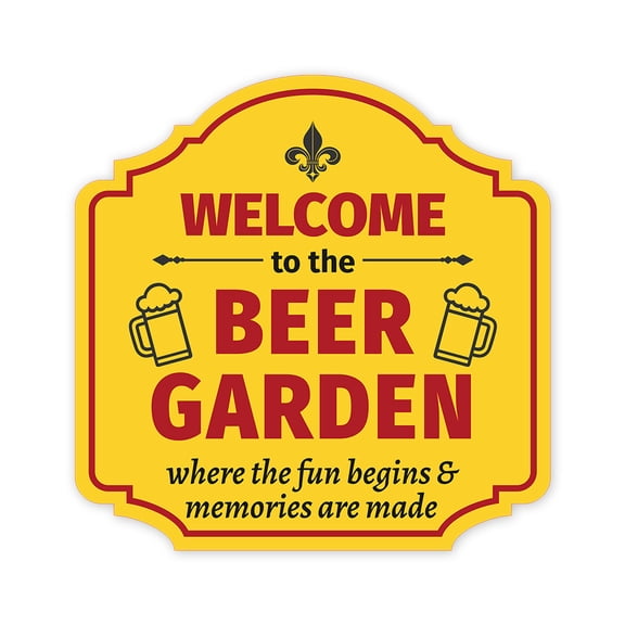 Heritage Plus Welcome To The Beer Garden Where The Fun Begins & Memories Are Made Wall or Door Sign | Home Decor - Medium