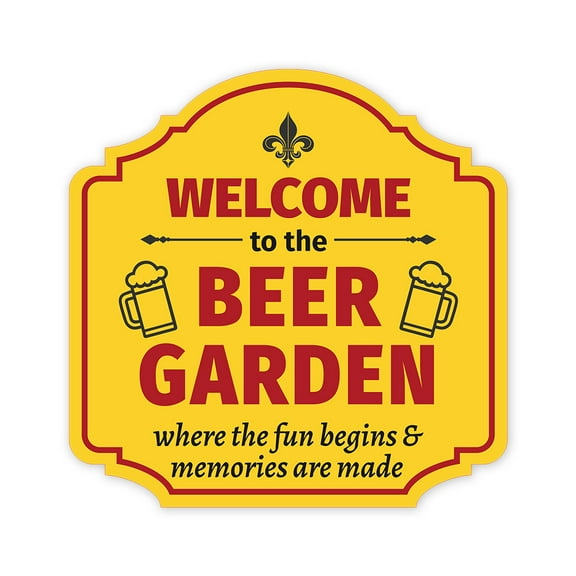 Heritage Plus Welcome To The Beer Garden Where The Fun Begins & Memories Are Made Wall or Door Sign | Home Decor - Small