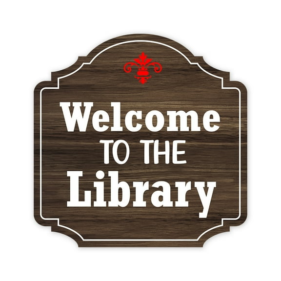 Heritage Plus Welcome to The Library Wall or Door Sign | School Signage - Medium