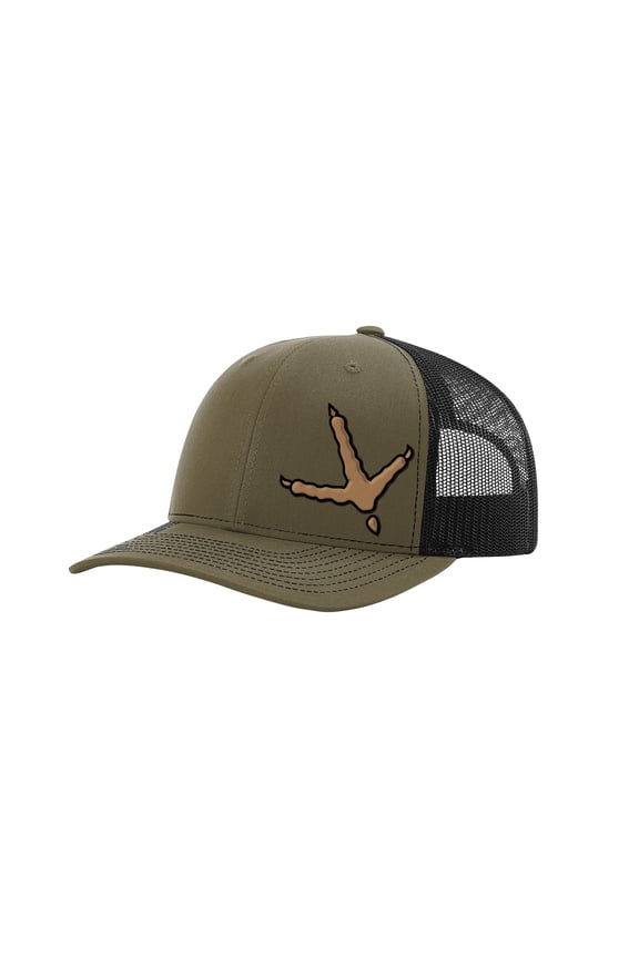 3D Turkey Print Adult Trucker Hat-Loden/Black