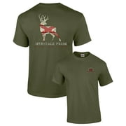 Heritage Pride Alabama Deer Buck Antlers Hunting Southern American Patriotic Men's Short Sleeve T-shirt-Military-Small