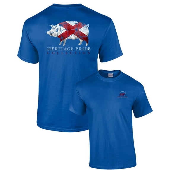 Heritage Pride Alabama Pig Hog Southern American Patiotic Men's Short Sleeve T-shirt-Royal-XXXL