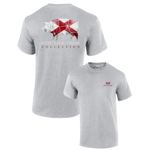 Heritage Pride Alabama Pig Hog Southern American Patiotic Men's Short Sleeve T-shirt-Sportsgrey-XXL
