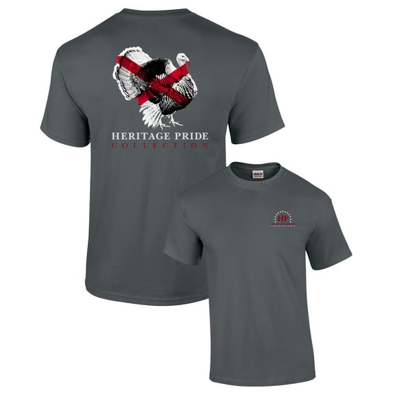 Heritage Pride Alabama Turkey Patriotic Adult Short Sleeve T-shirt-Charcoal-Small