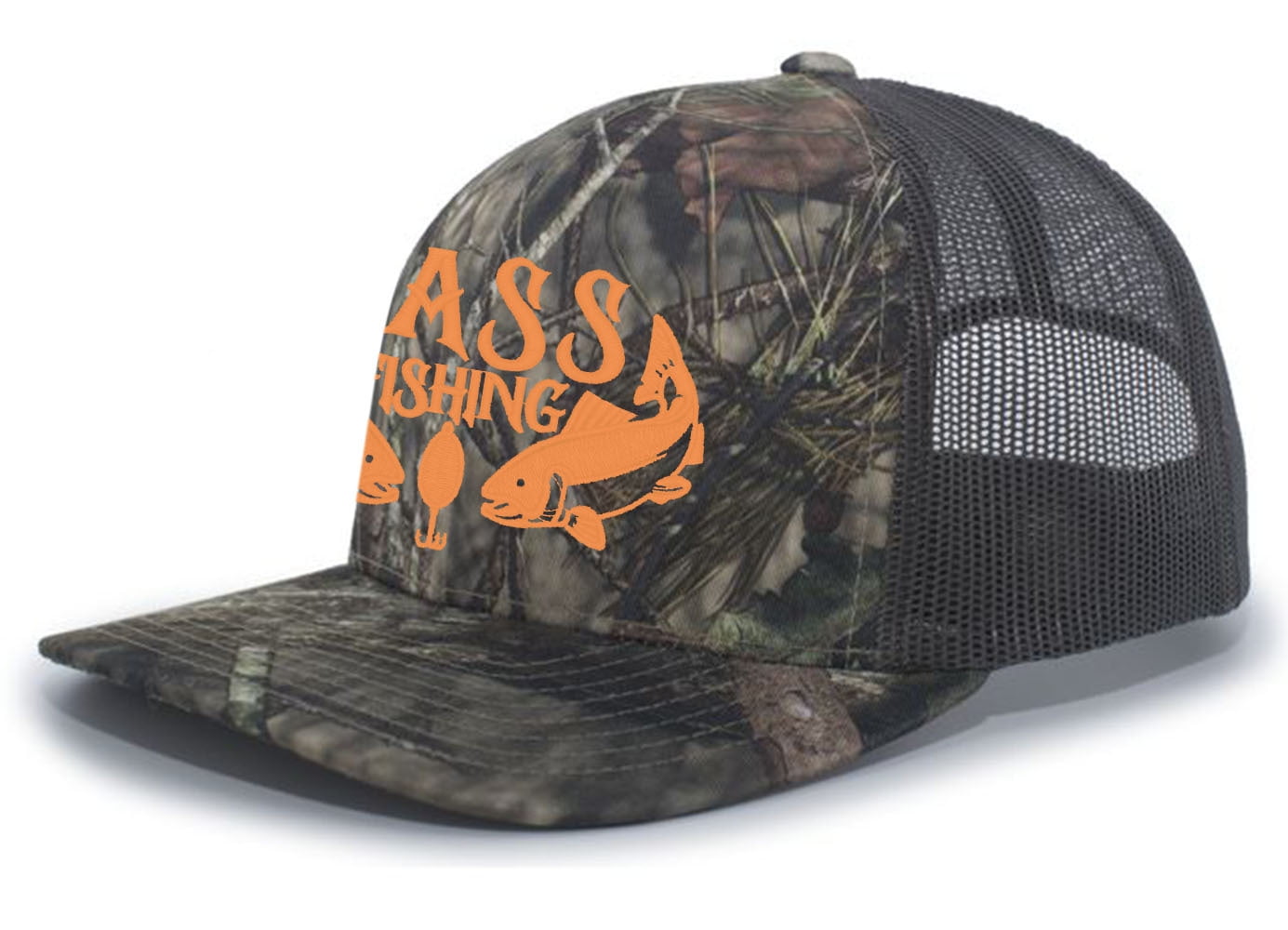 Heritage Pride Bass Fishing Mens Embroidered Mesh Back Trucker Hat, Break  Up Country Camo/Chocolate
