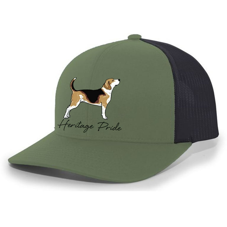 Heritage Pride Canine Collection Beagle Scent Hound Hunting Dog Mens Embroidered Mesh Back Trucker Hat Loden Black Walmart