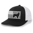 thumbnail image 1 of Heritage Pride Canine Collection Bernese Mountain Dog American Flag Embroidered Mesh Back Trucker Hat, Black/White, 1 of 1