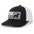 thumbnail image 1 of Heritage Pride Canine Collection Schnauzer American Flag Embroidered Mesh Back Trucker Hat, Black/White, 1 of 1