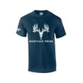 thumbnail image 1 of Heritage Pride Deer Head Skeleton Arrow Outdoors Men's Short Sleeve T-shirt Graphic Tee-Heather Navy-medium, 1 of 4