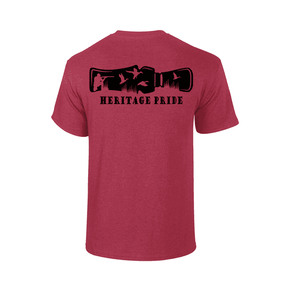 Heritage Pride Duck Call Hunting FIshing Outdoors Short Sleeve T-shirt-Antique Cherry-4xl