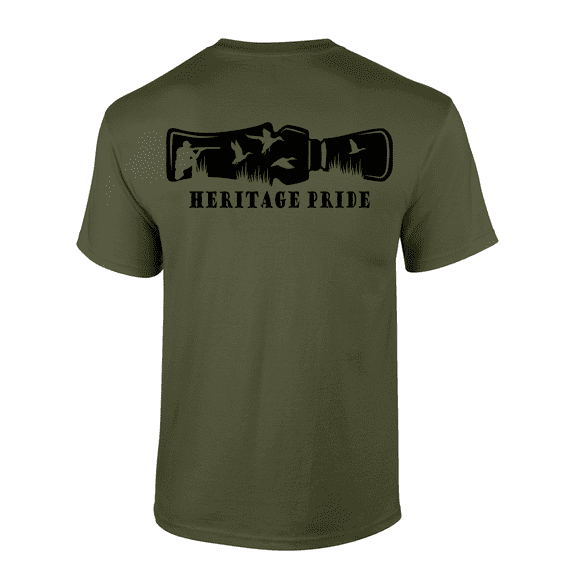 Heritage Pride Duck Call Hunting FIshing Outdoors Short Sleeve T-shirt-Military Green-6xl